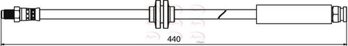 Brake hose rear fits citroen - brake,