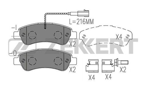 Brake pad set - pad, for